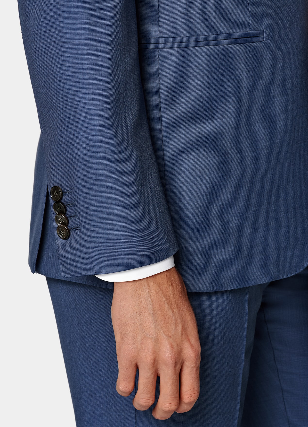 Costume Havana coupe Tailored bleu moyen