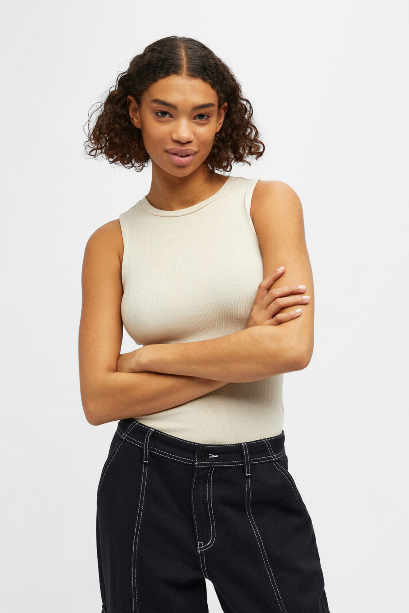 Blusa sem mangas - Cinza