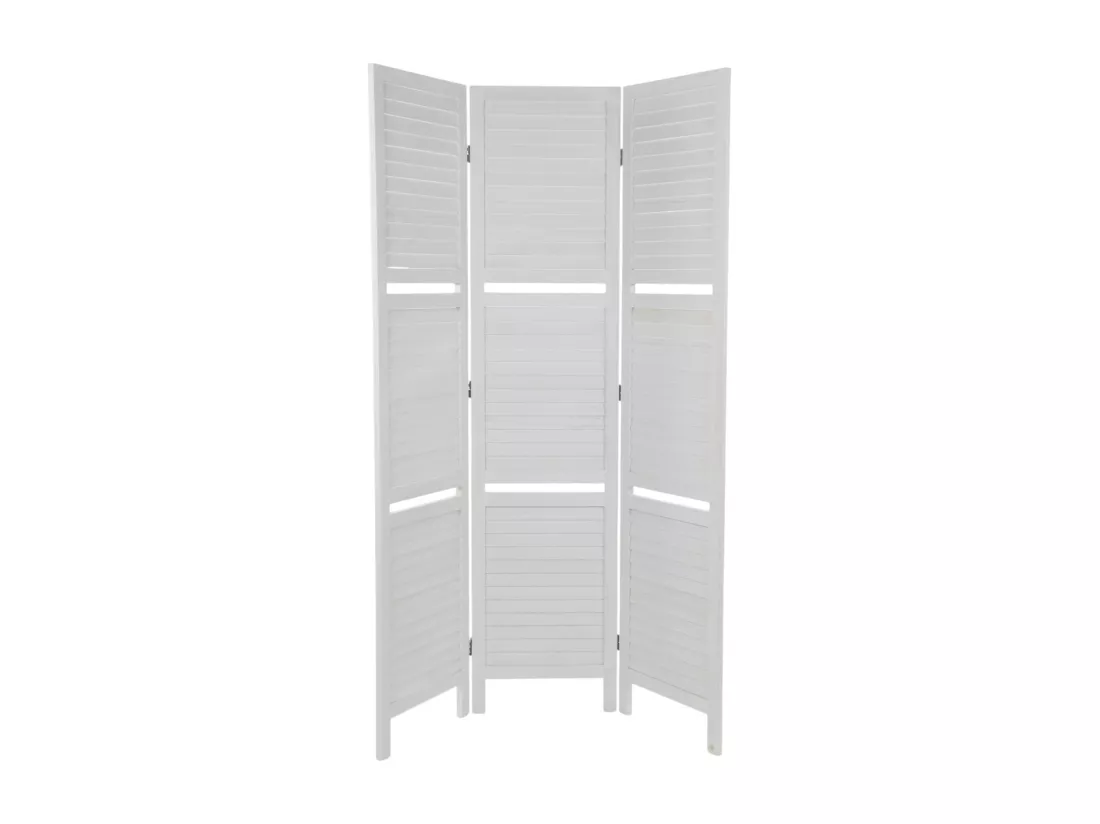 PARAVENT Cottage II 3-pièces Bois, avec 2 étagères weiß