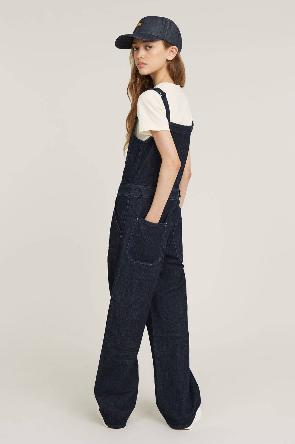 G-STAR loose fit tuinbroek Straight Leg Zip Dungaree rinsed