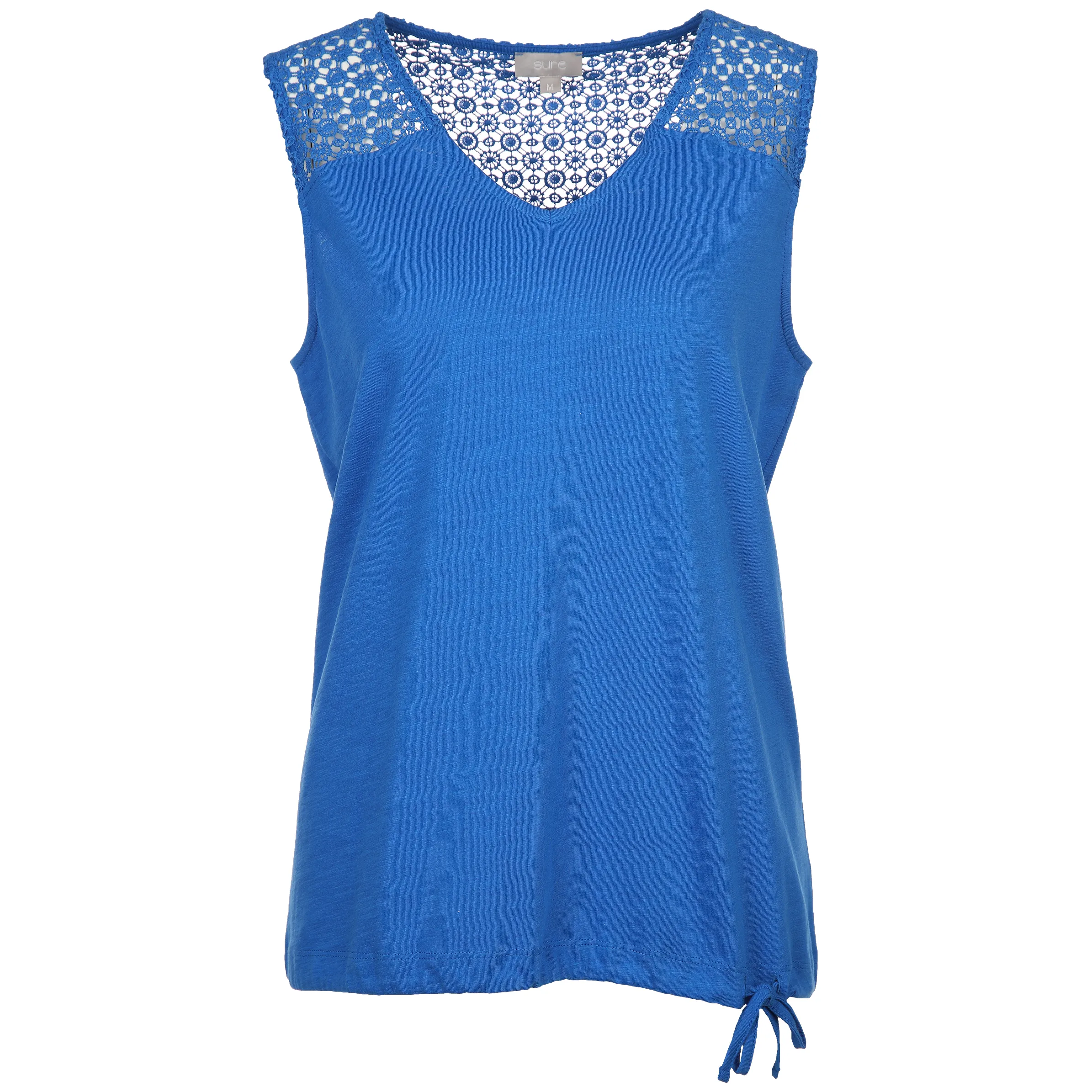 Damen Top mit Spitze und Bindeband