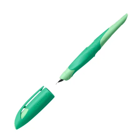 Schulfüller ergonomisch für Rechtshänder mit Standard-Feder M - STABILO EASYbirdy 3D Wildlife Special Edition in grün - inklusive Patrone