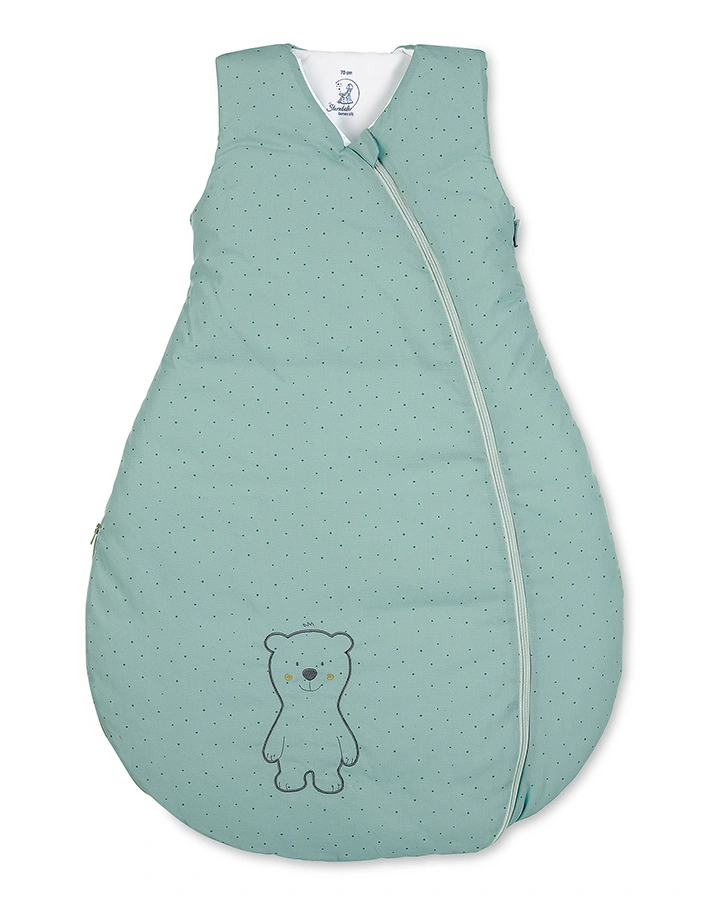 Funktions-Schlafsack BÄR BEN gepunktet in grün