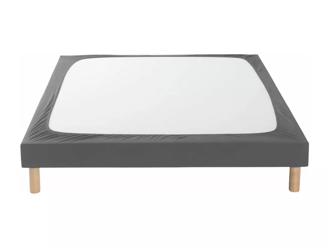 Cache-sommier coton jersey anthracite 90x190/200