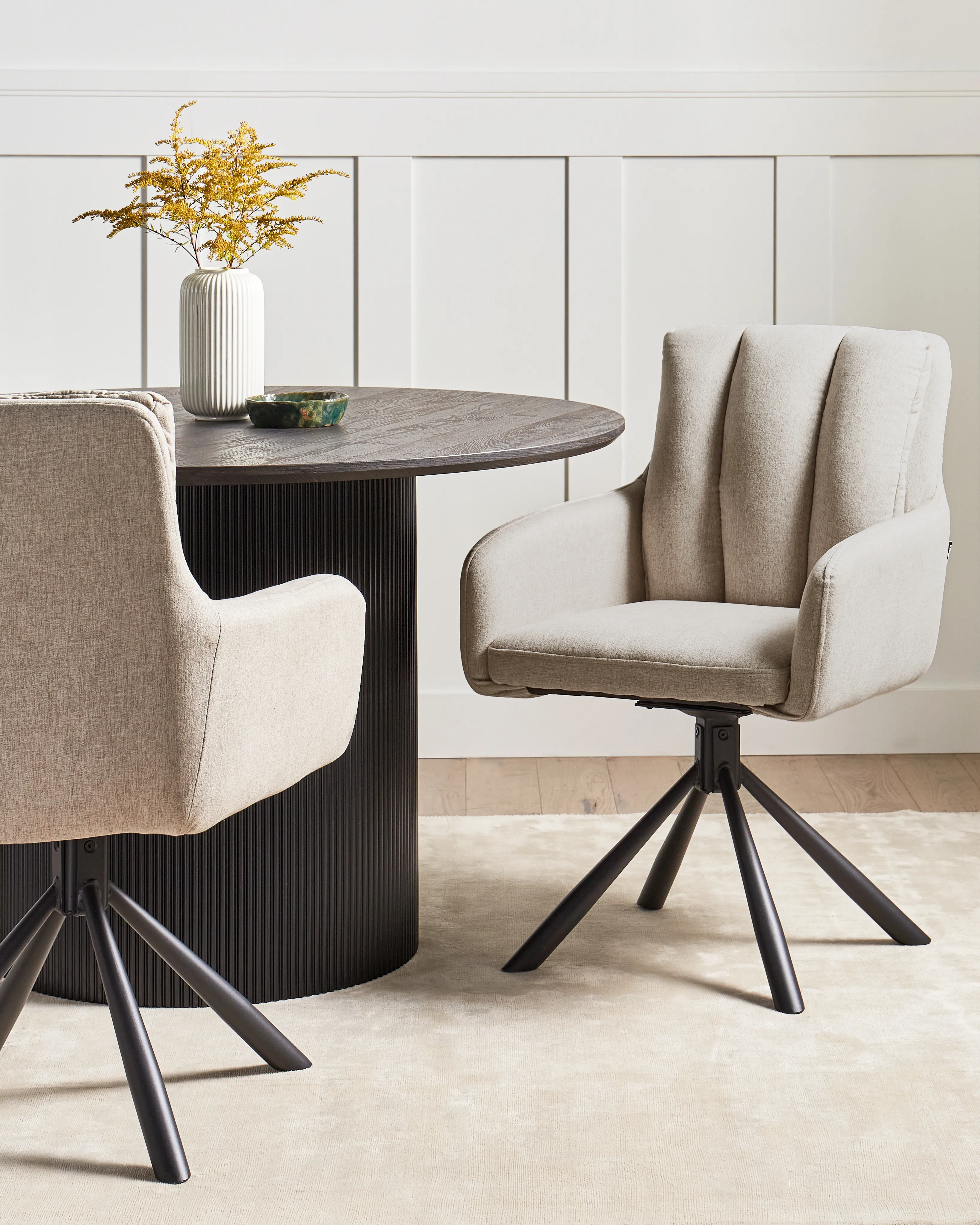 Set van 2 eetkamerstoelen draaibaar SARDOAL Taupe