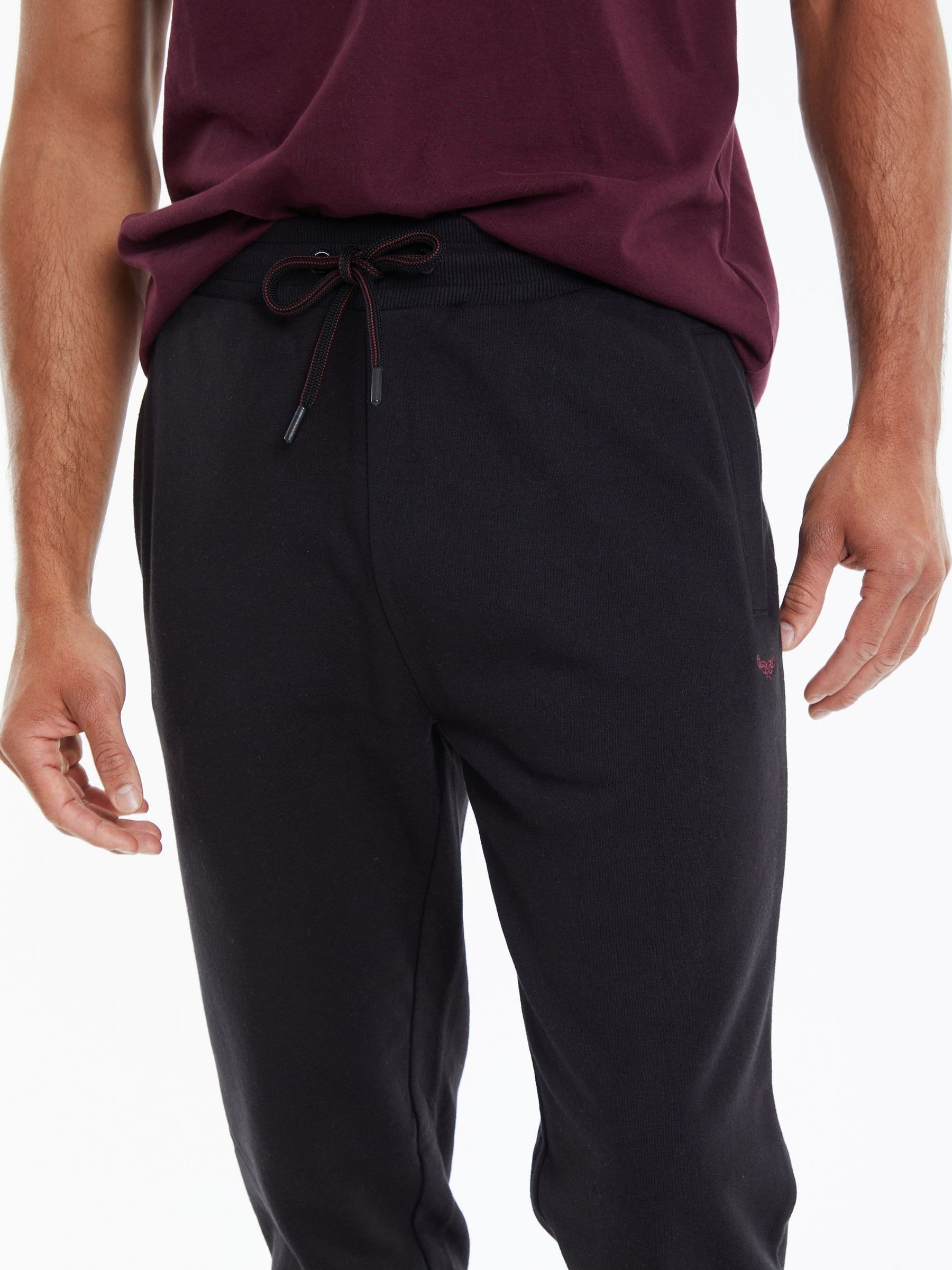 Zwart - Threadbare - Katoenen Blend joggingbroek