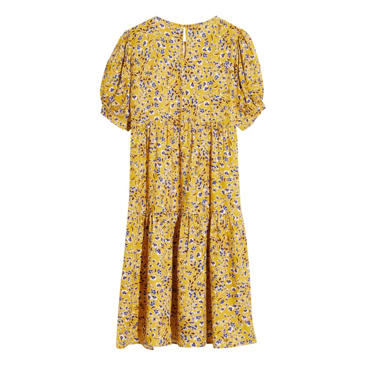 Bellerose Robe Atomic Volants Imprimé  | Jaune moutarde