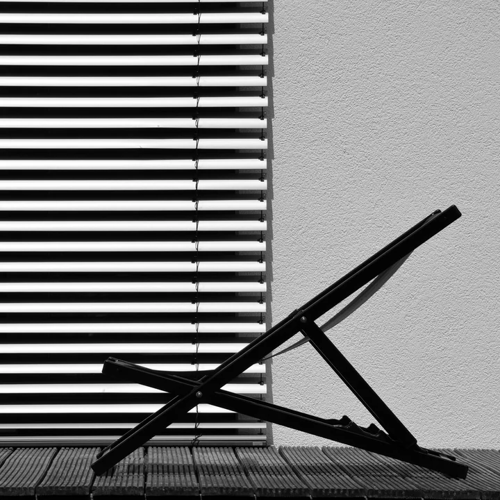 Jan Kurtz - Rimini Deckchair, Aluminium / schwarz