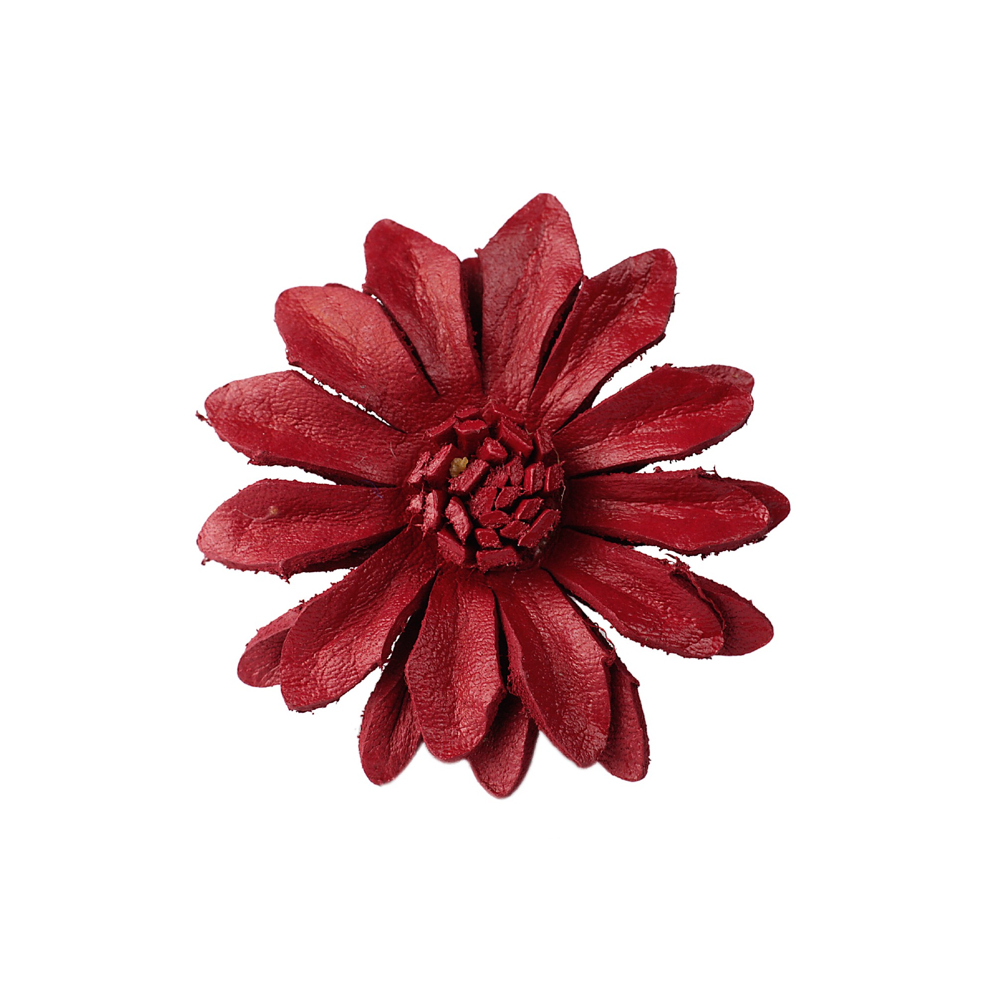 Ring 'Blume' aus Leder, rot, Ø 3 cm günstig bestellen