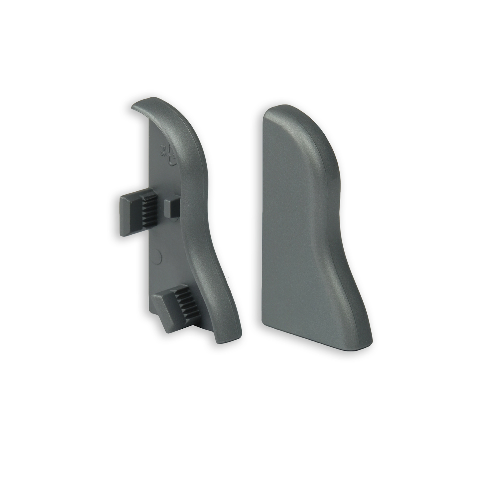 profitan 2er-Set Endkappen - Silber hell - für Sockelleisten: 40 mm hoch