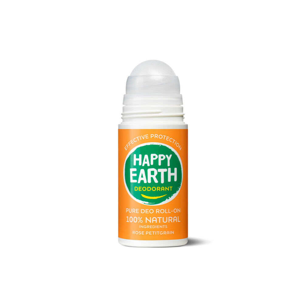 Happy Earth 100% Natuurlijke Deodorant Roll-On Rose Petitgrain75 ml