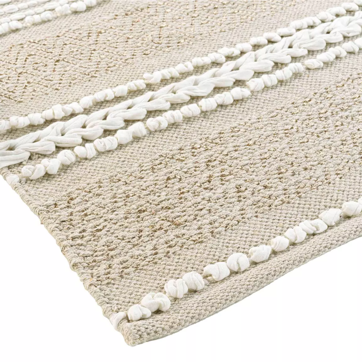 Tapis de salon coton (170 cm) Blanca Beige