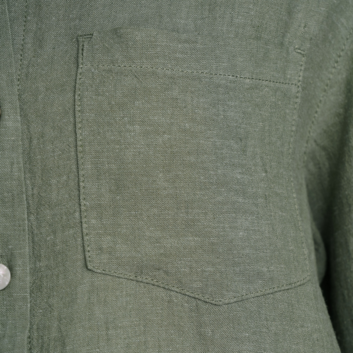 Gina Benotti Damen Leinen-Bluse mit Brusttasche dunkelgrün