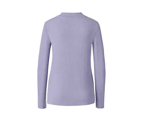 Geripptes Langarmshirt, flieder
