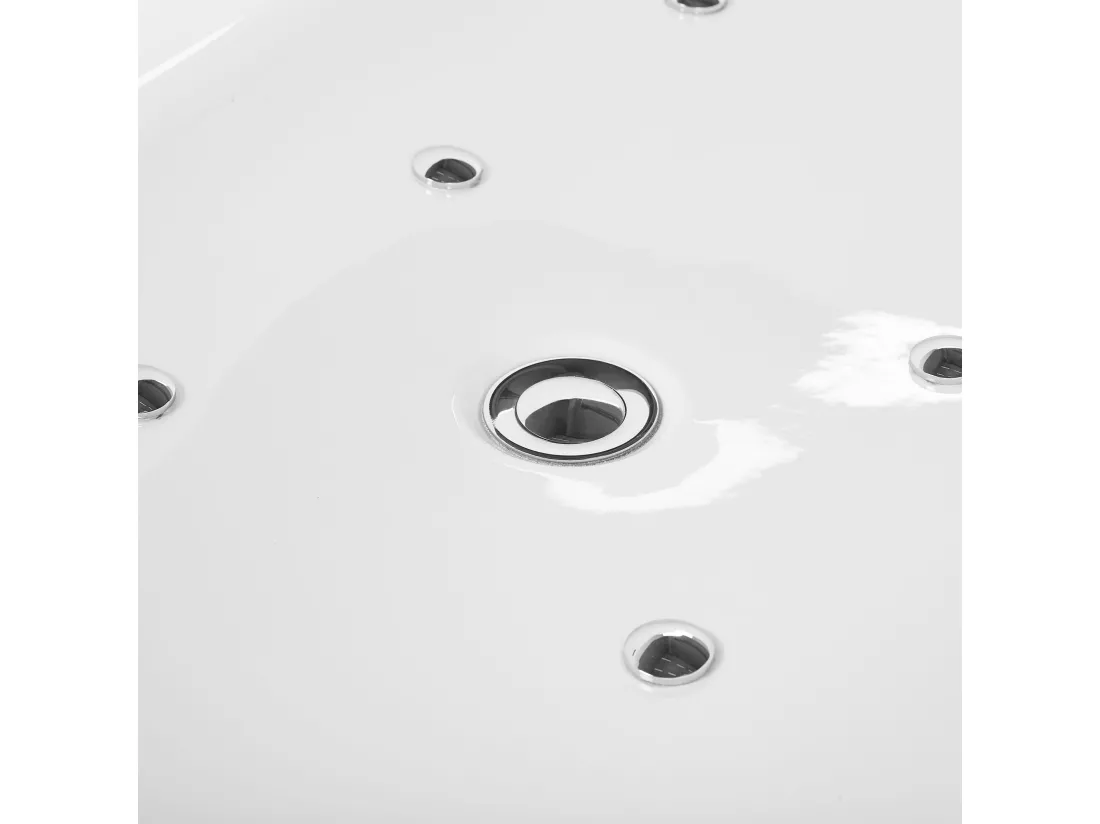Baignoire îlot blanche 170 x 80 cm avec LED NEVIS
