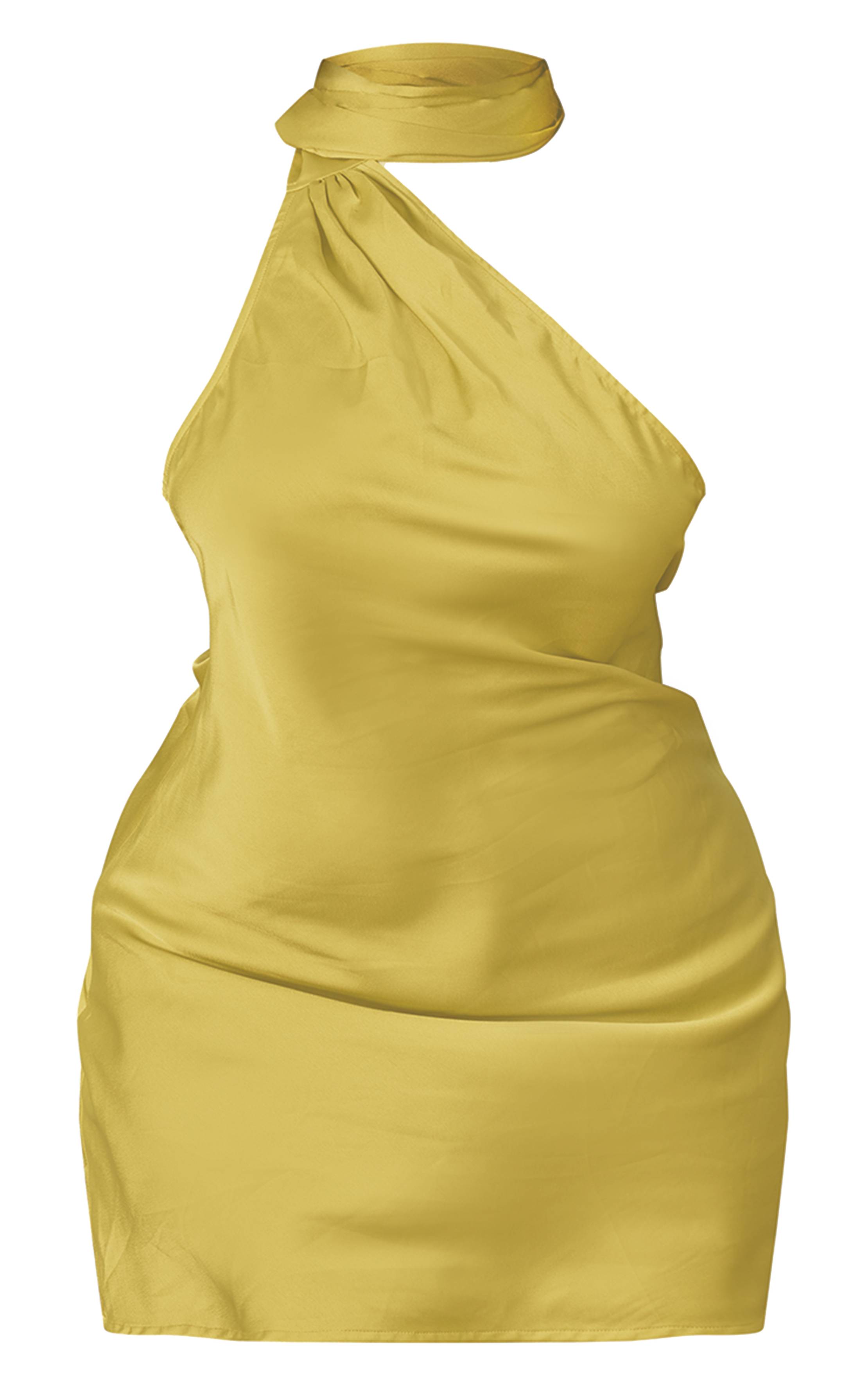 Citron Vert Robe Moulante Grande Taille Avec Détail Foulard En Satin
