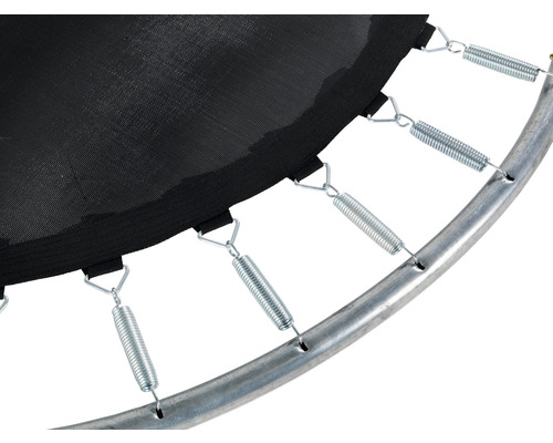 EXIT Black Edition trampoline 256 x 305 cm zwart incl. veiligheidsnet, ladder en verankeringsset
