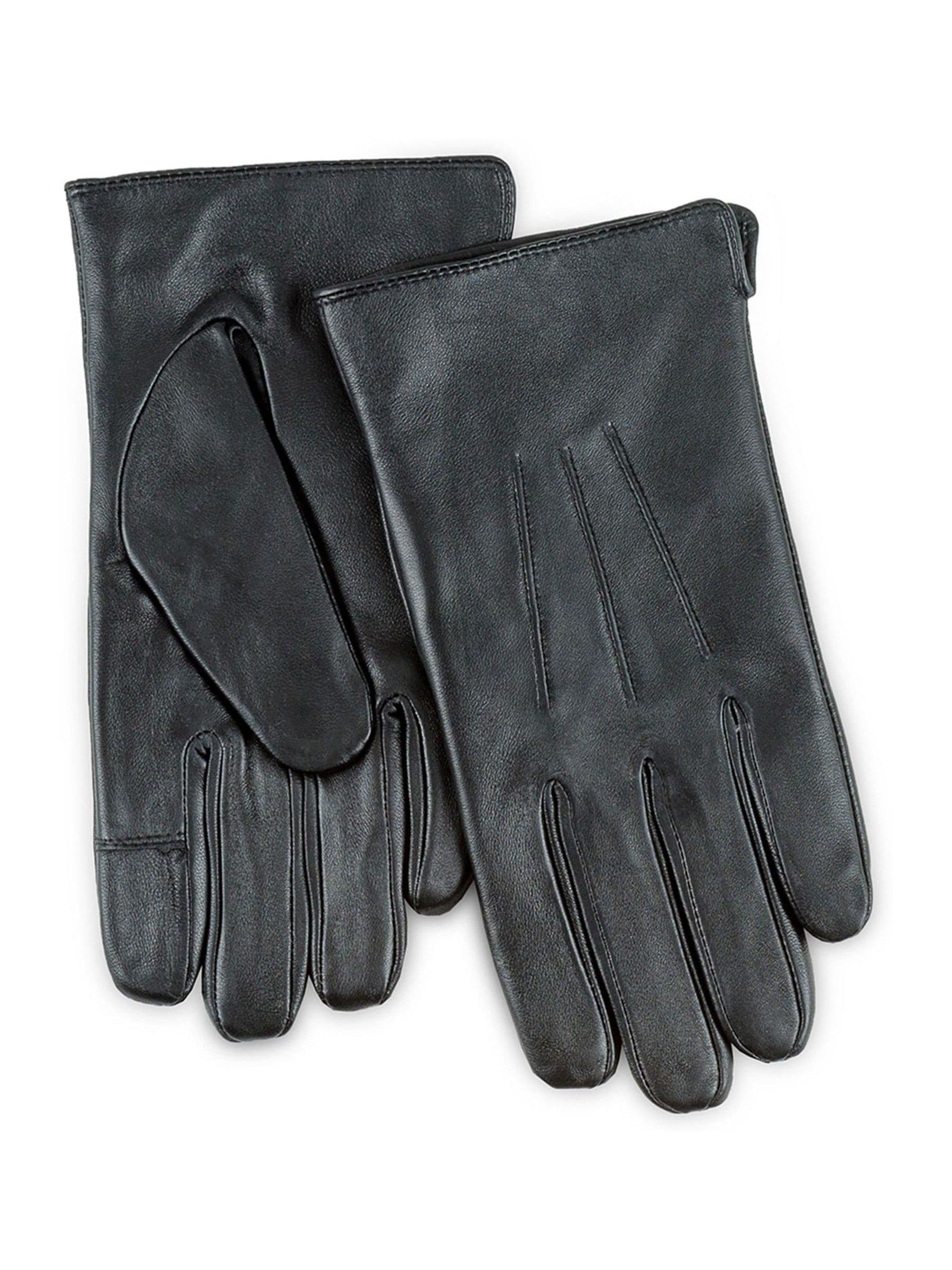 Zwart - Totes Heren 3 Punt Leren Waterafstotende Smartouch Handschoenen