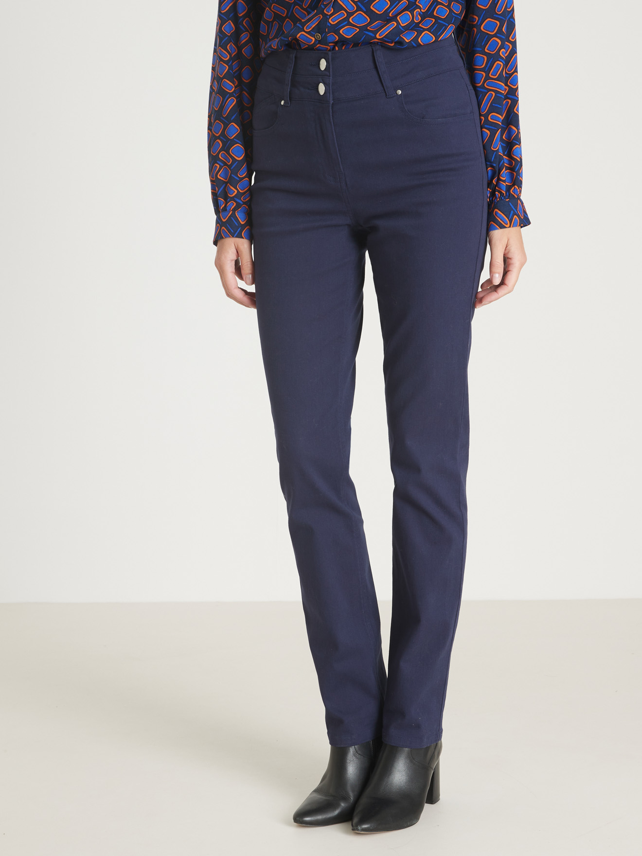 Pantalon taille haute coupe droite