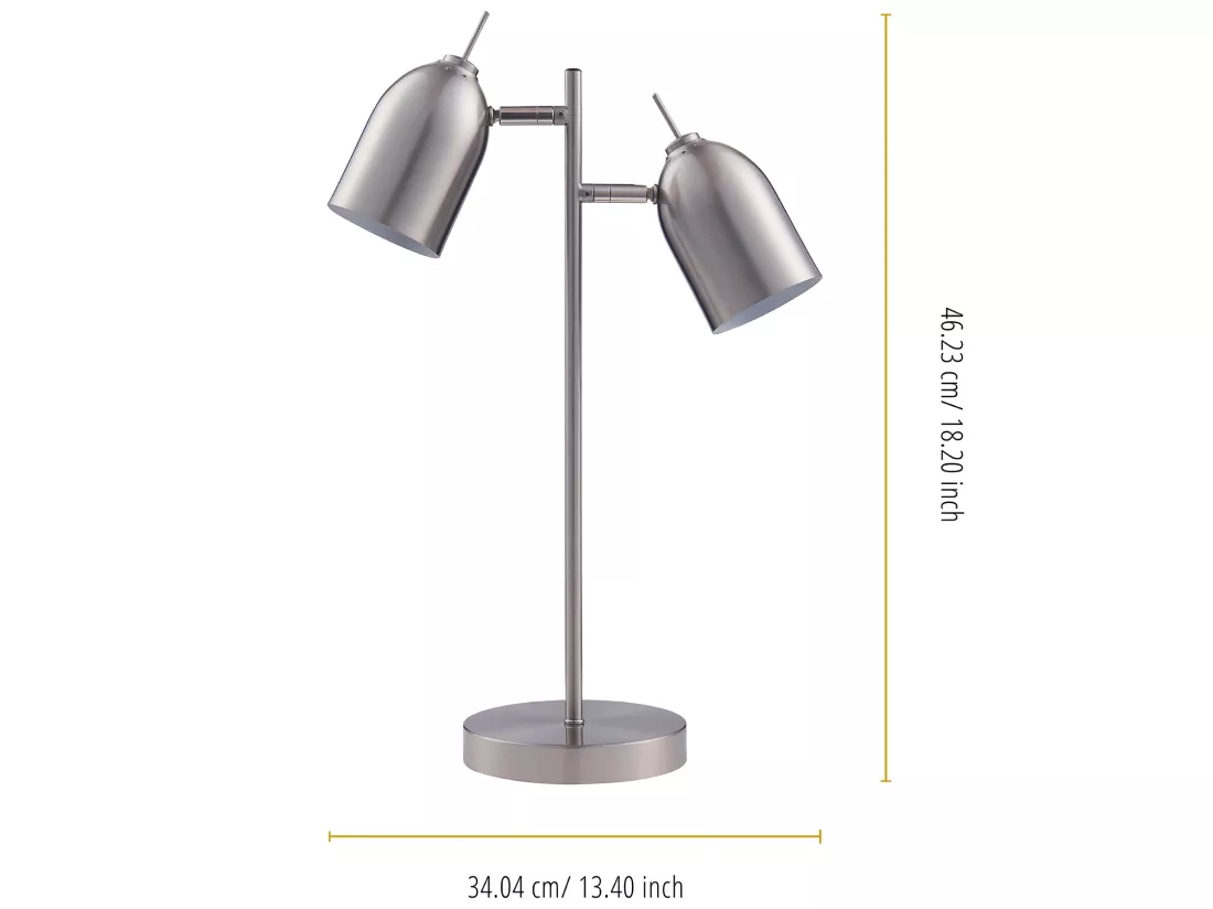 Lampe de chevet bureau à LED chic éclairage moderne chrome Teamson Home