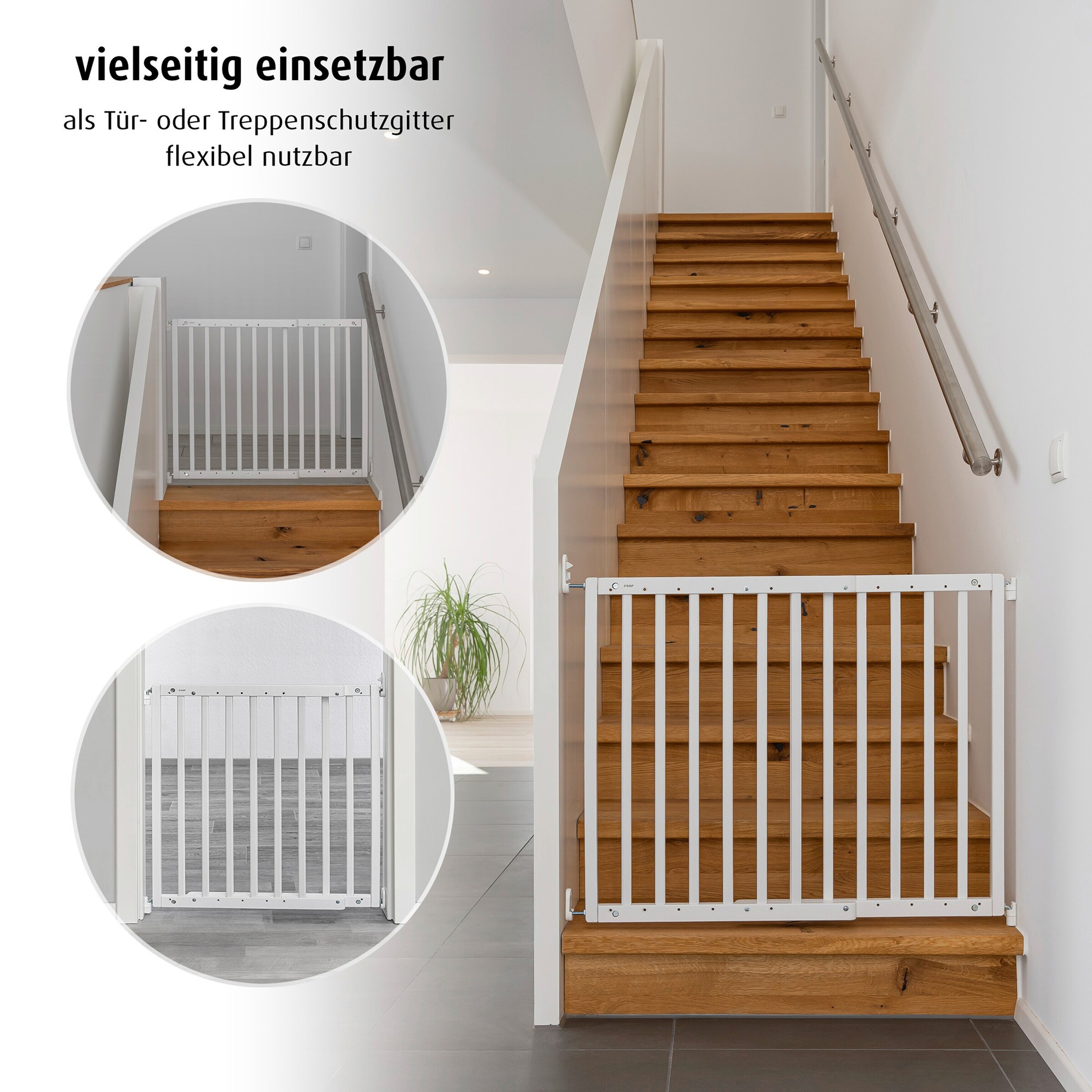 reer Tür- und Treppenschutzgitter Baukasten Schraubgitter weiß