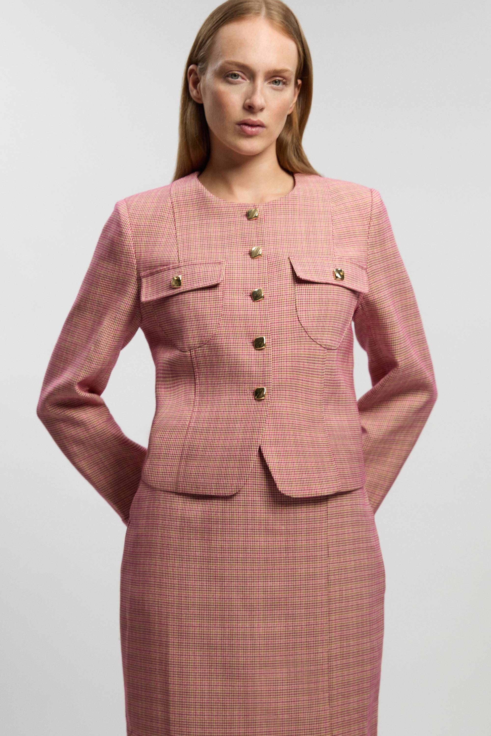 KarenMillen Veste Courte Ajustée À Carreaux