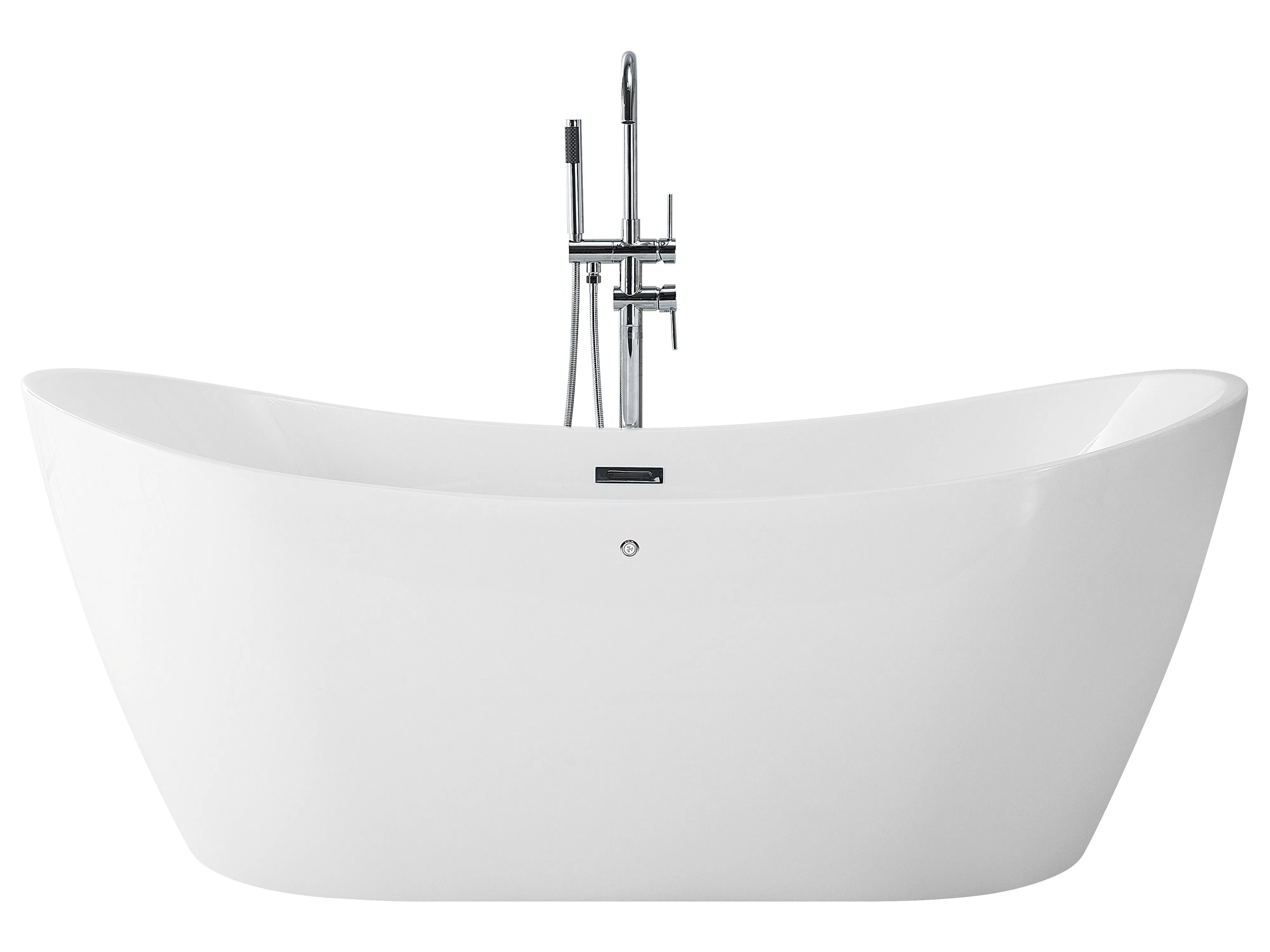 Vrijstaand bubbelbad met LED ANTIGUA 168 x 80 cm Wit