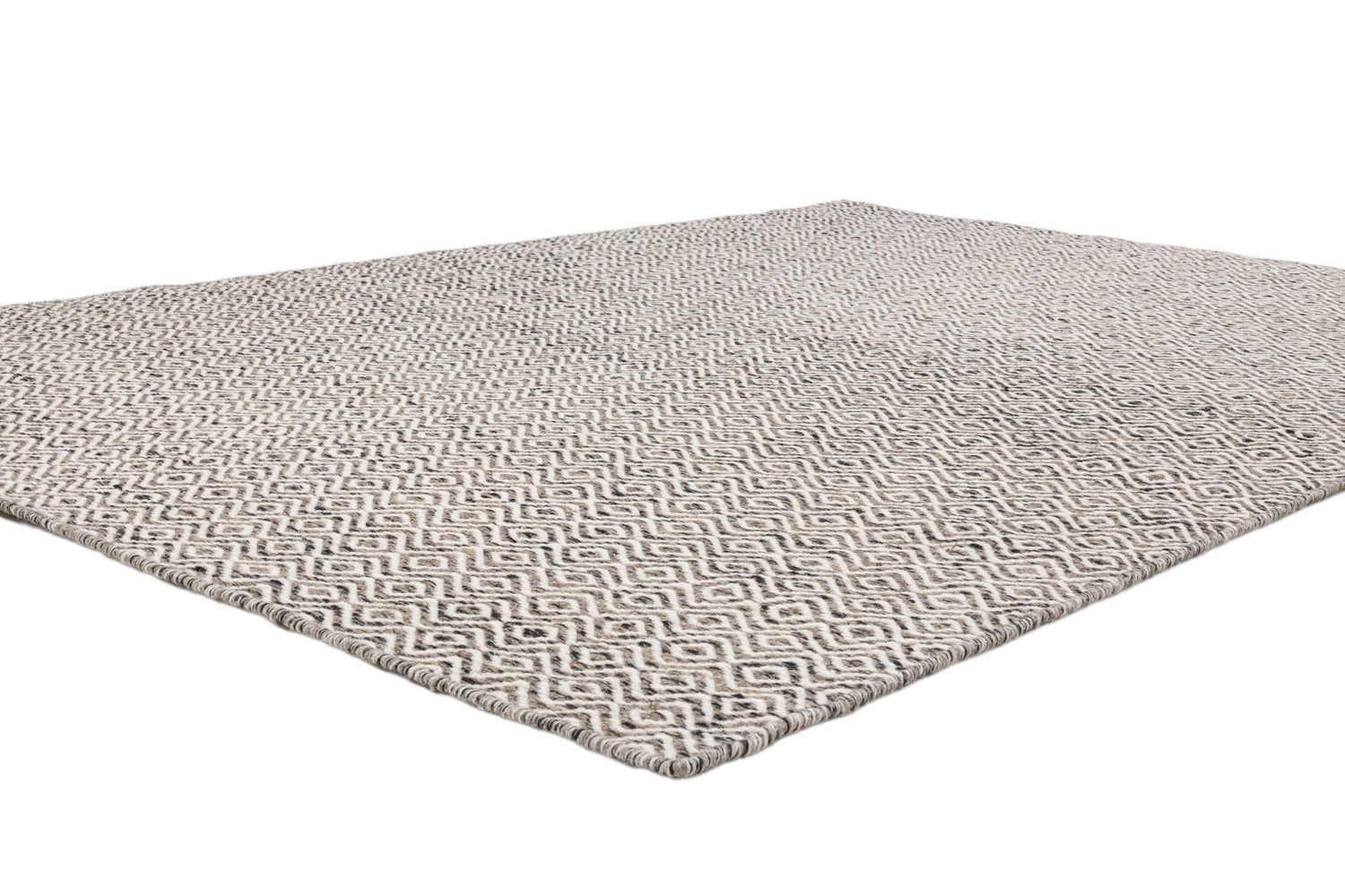 Omkeerbaar wollen vloerkleed in Scandinavisch design, tweezijdig Scandinavisch natuurgrijs, 55x80 cm