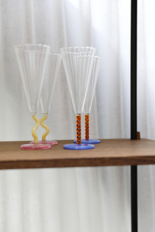 &klevering Flute coupe champagneglazen set van 2 amber