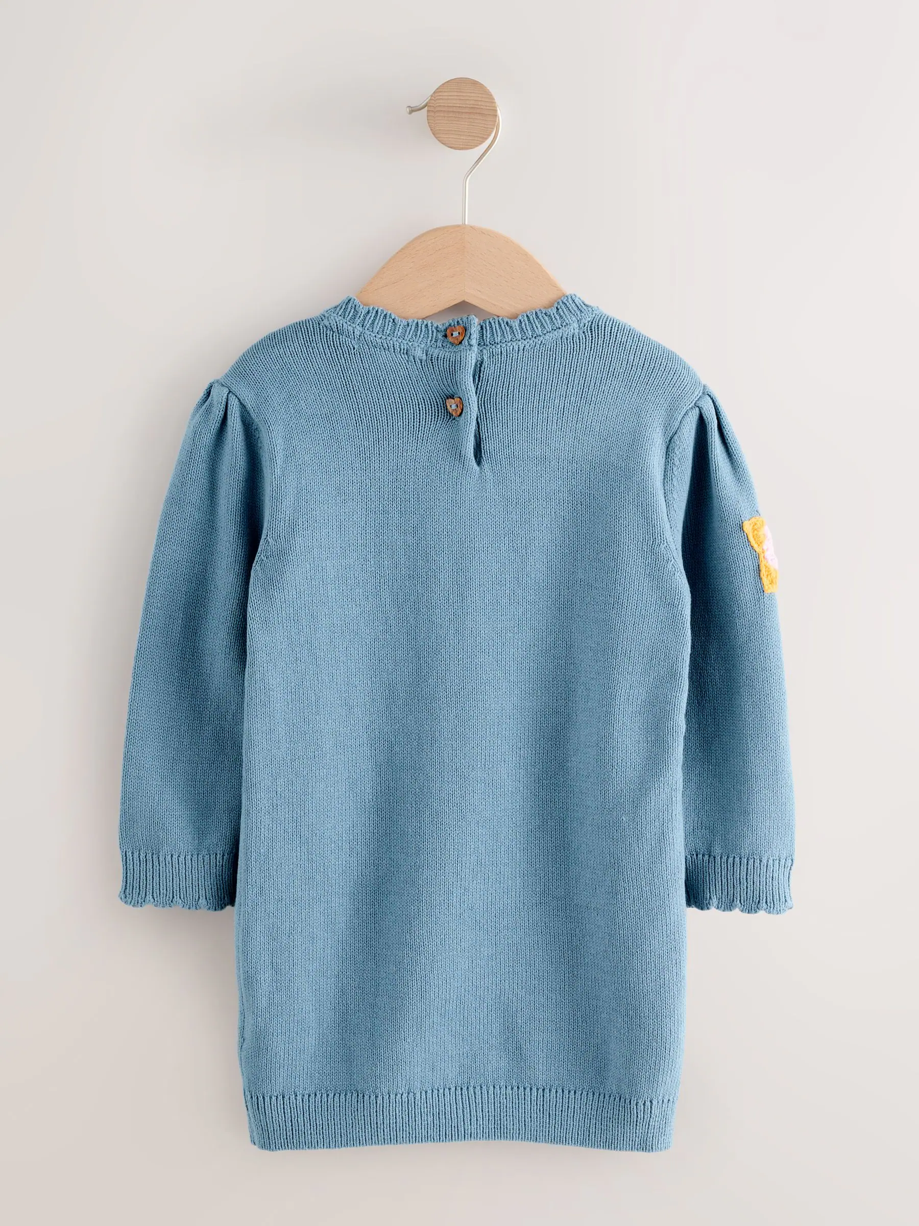 Blauw - Set van geborduurde trui-jurk en maillot (3mnd-7jr)