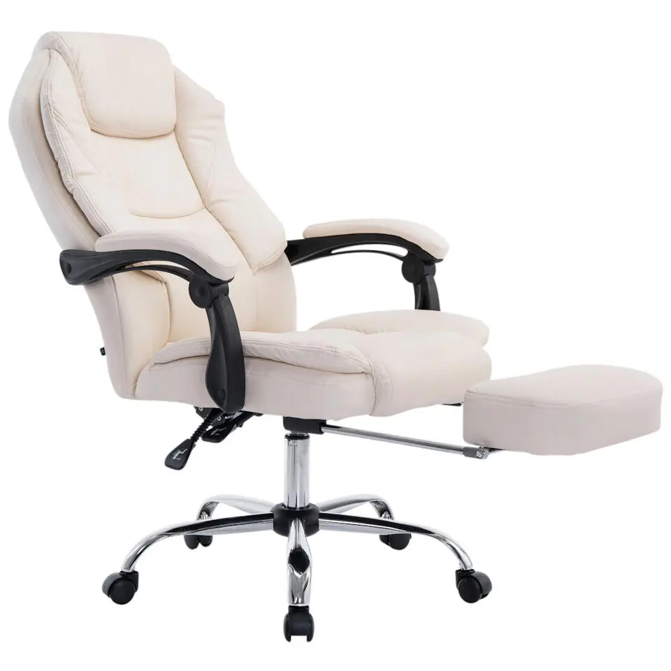 CLP Bureaustoel Castle chroom Frame - Kunstleer - creme
