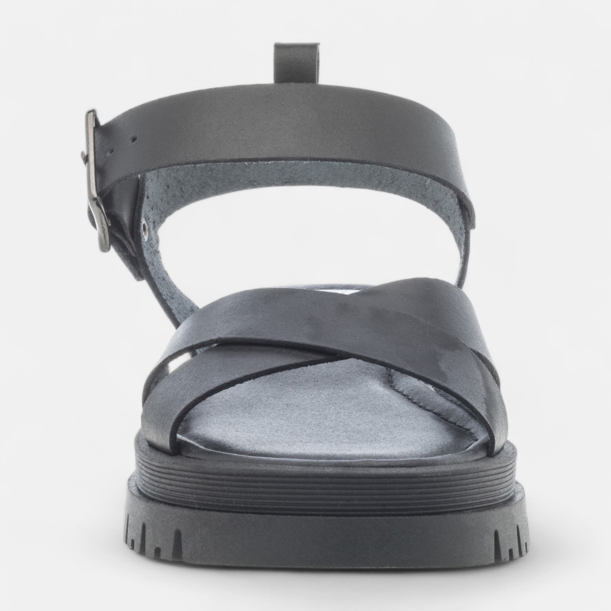 Sandales Femme en cuir noir