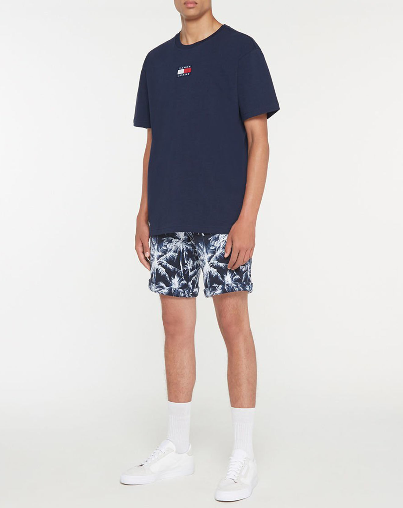 Tommy Jeans T-Shirt 100% Coton Bio Badge bleu marine