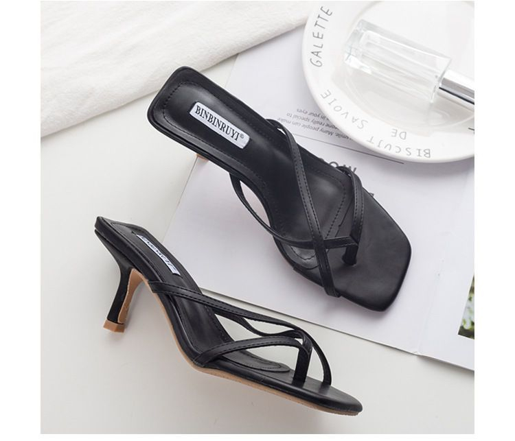 Anran - Thong-slipsandalen met kittenhak