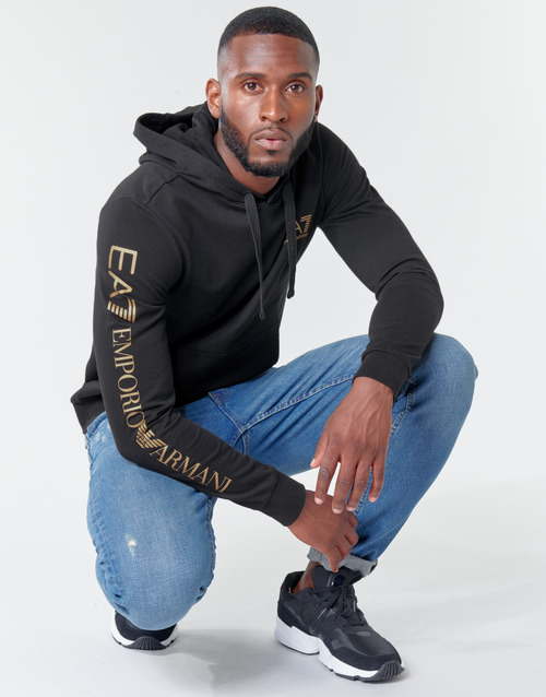 Emporio Armani EA7 - TRAIN LOGO SERIES M HOODIE RN COFT - Noir