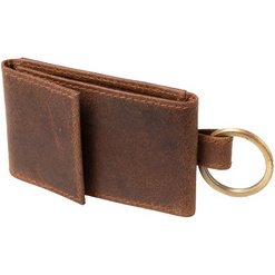 Mini porte-monnaie, en cuir, marron