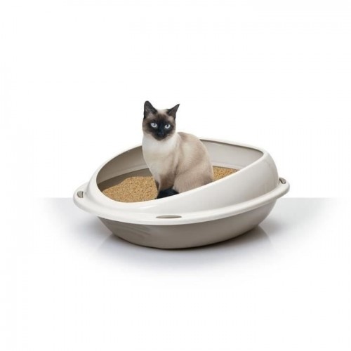 Caixa de areia oval para gatos Aimé Shuttle Taupe