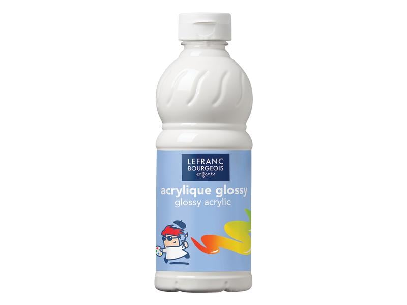 LEFRANC Acrylfarbe Glossy 500 ml, Weiss Acrylfarbe für junge Künstler