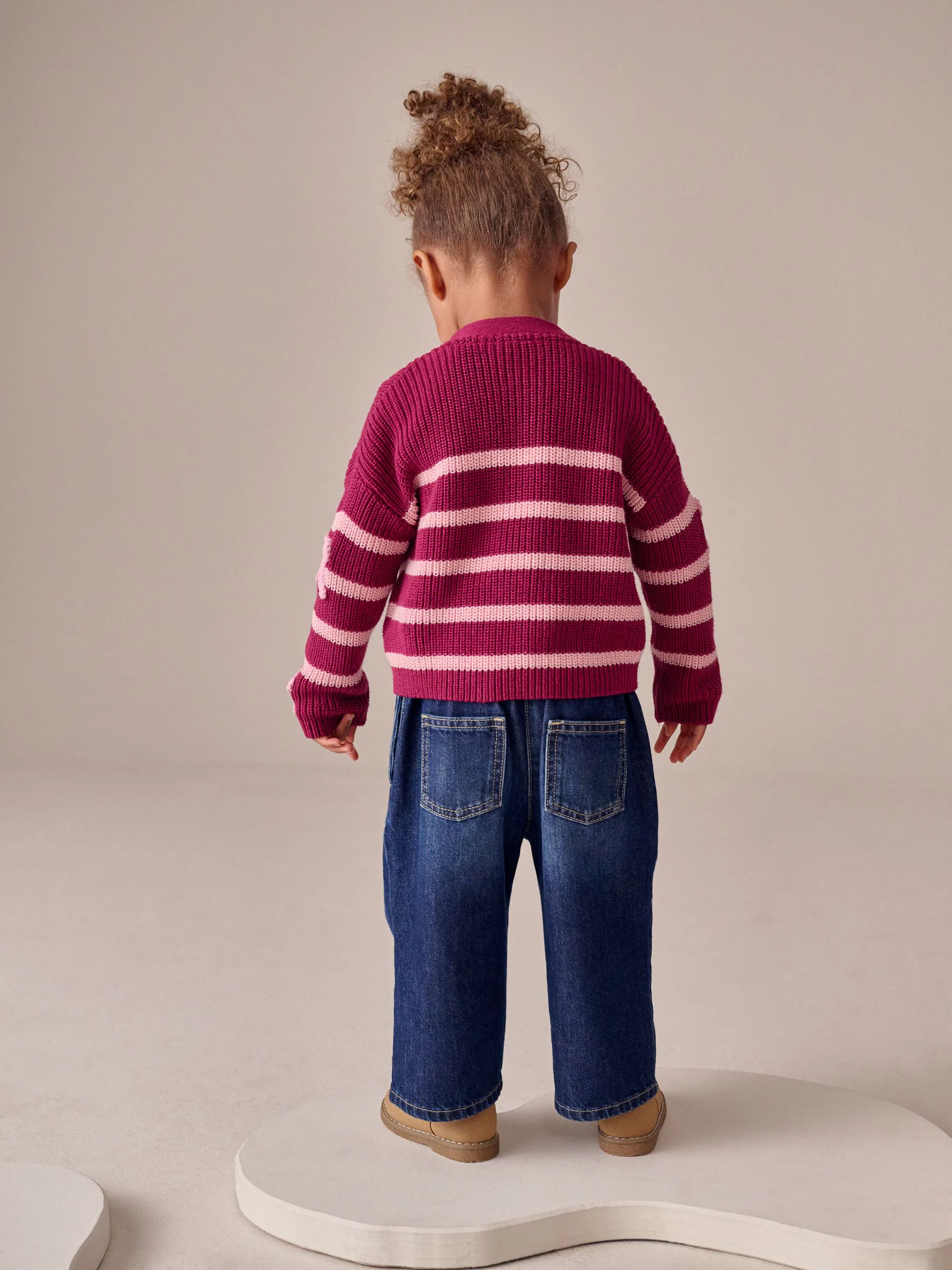 Roze - Vest met strik en V-hals (3mnd-7jr)