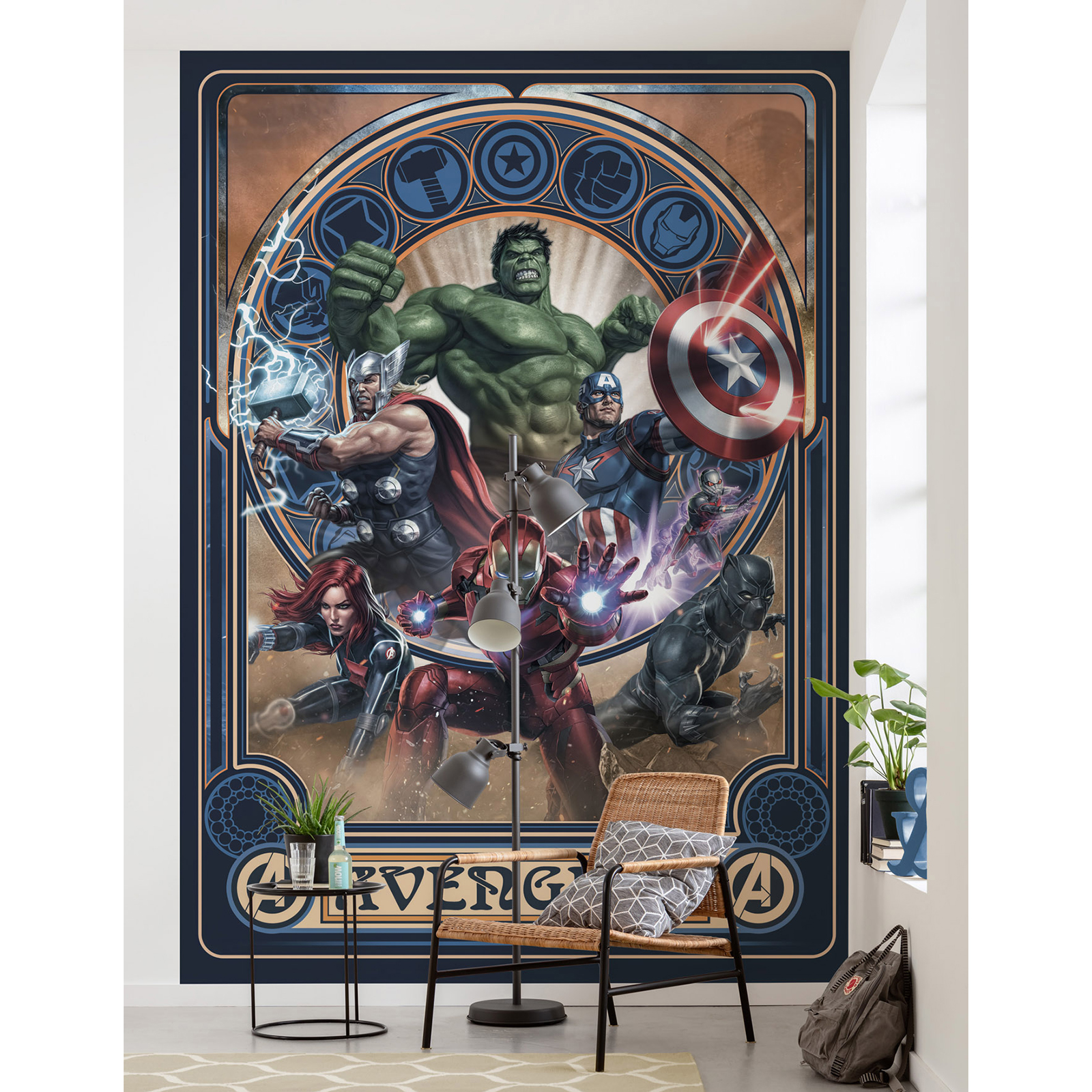Vlies-Fototapete AVENGERS ORNAMENT - 200x280 cm