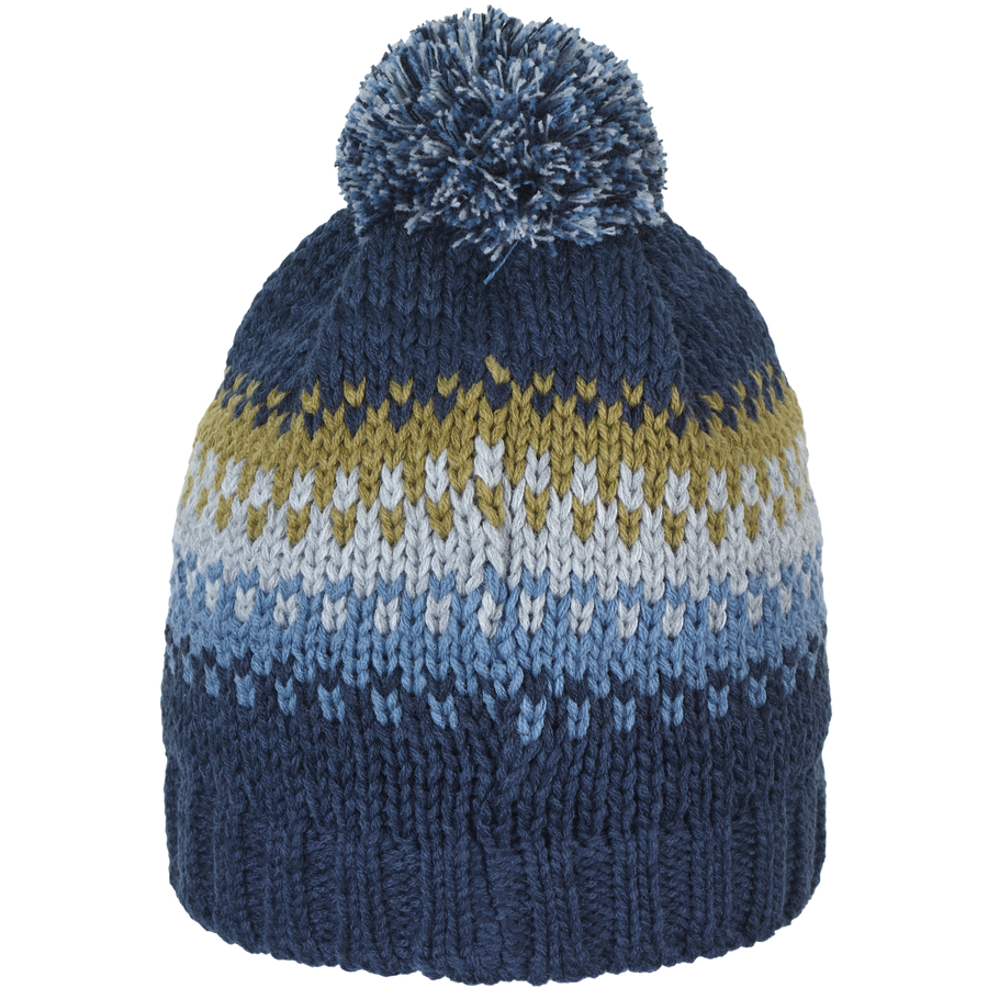 Sterntaler Bommelstrickmütze Farbverlauf marine