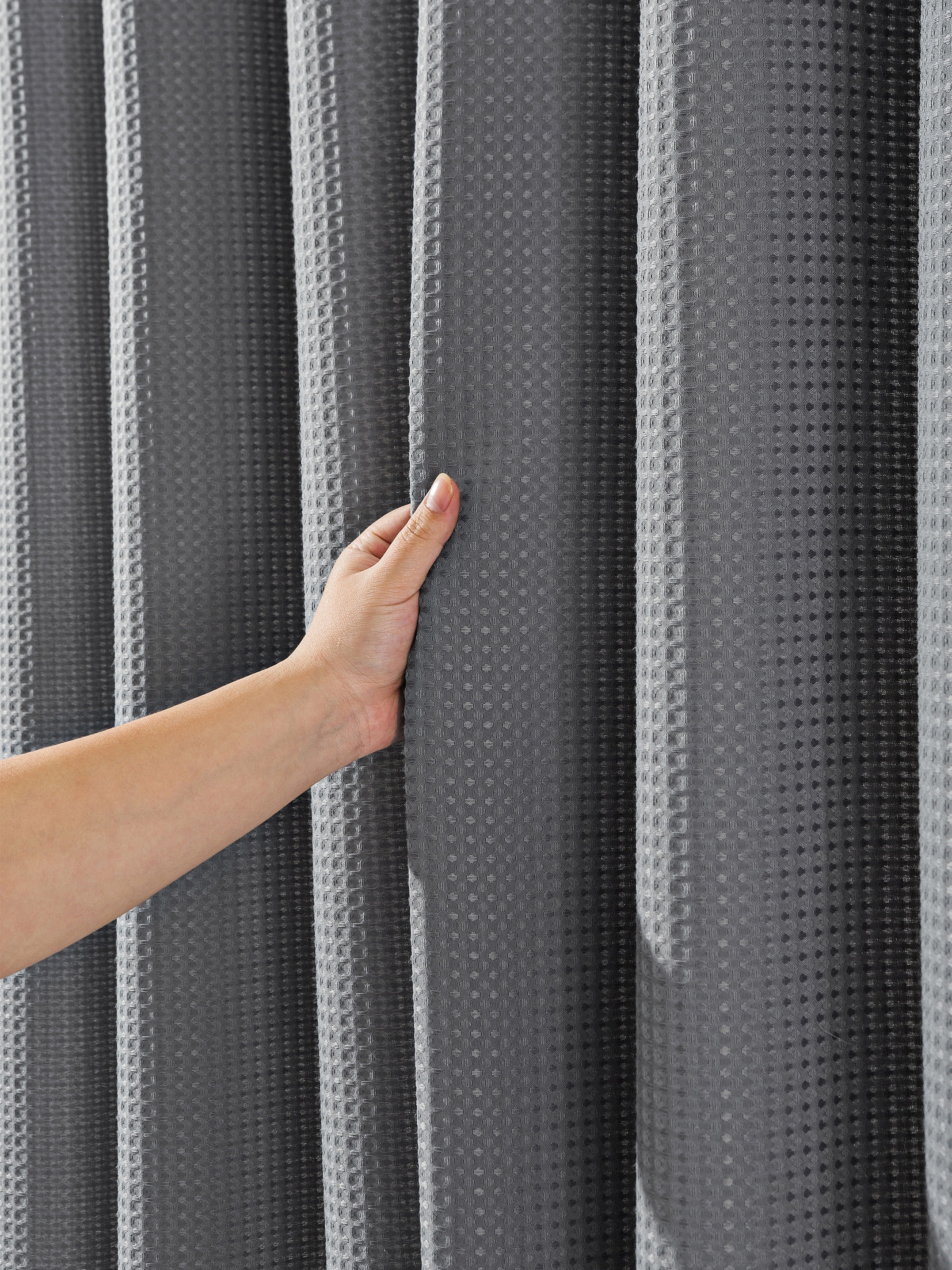 Duschvorhang 182 x 182 cm Waffel grau
