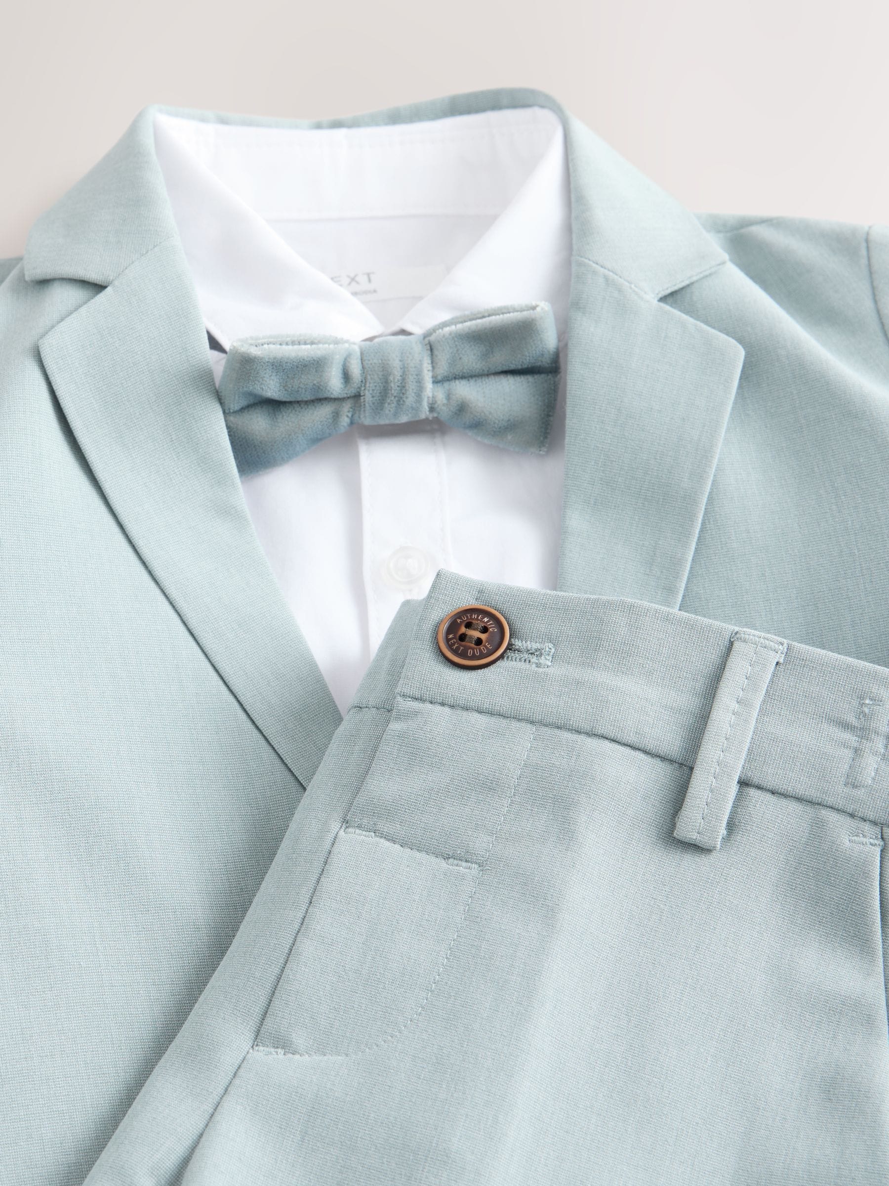 Blauw - Set van blazer, overhemd, broek en vlinderstrik (3mnd -9jr)
