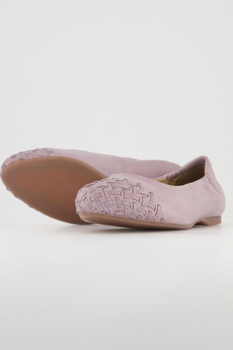 Leder-Ballerinas, Webspitze, Weite H