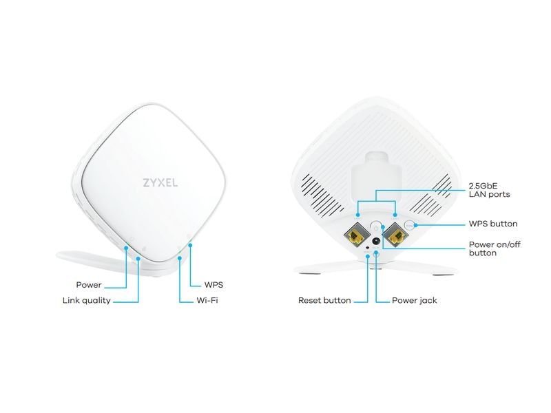 Zyxel WLAN-Mesh-Repeater WX5600-T0 WiFi 6 WiFi 6 WLAN-Range-Extender mit Easy-Mesh-Unterstützung