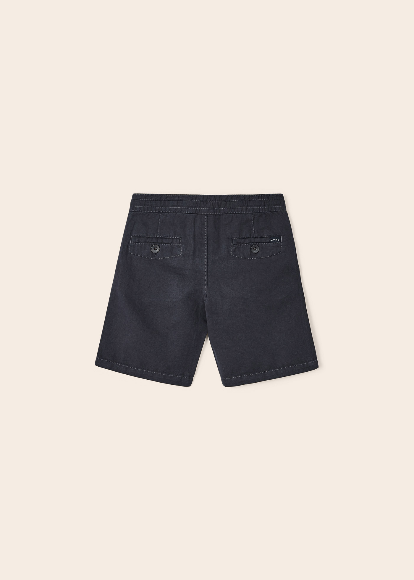 Bermuda de linho com cintura ajustável para meninos