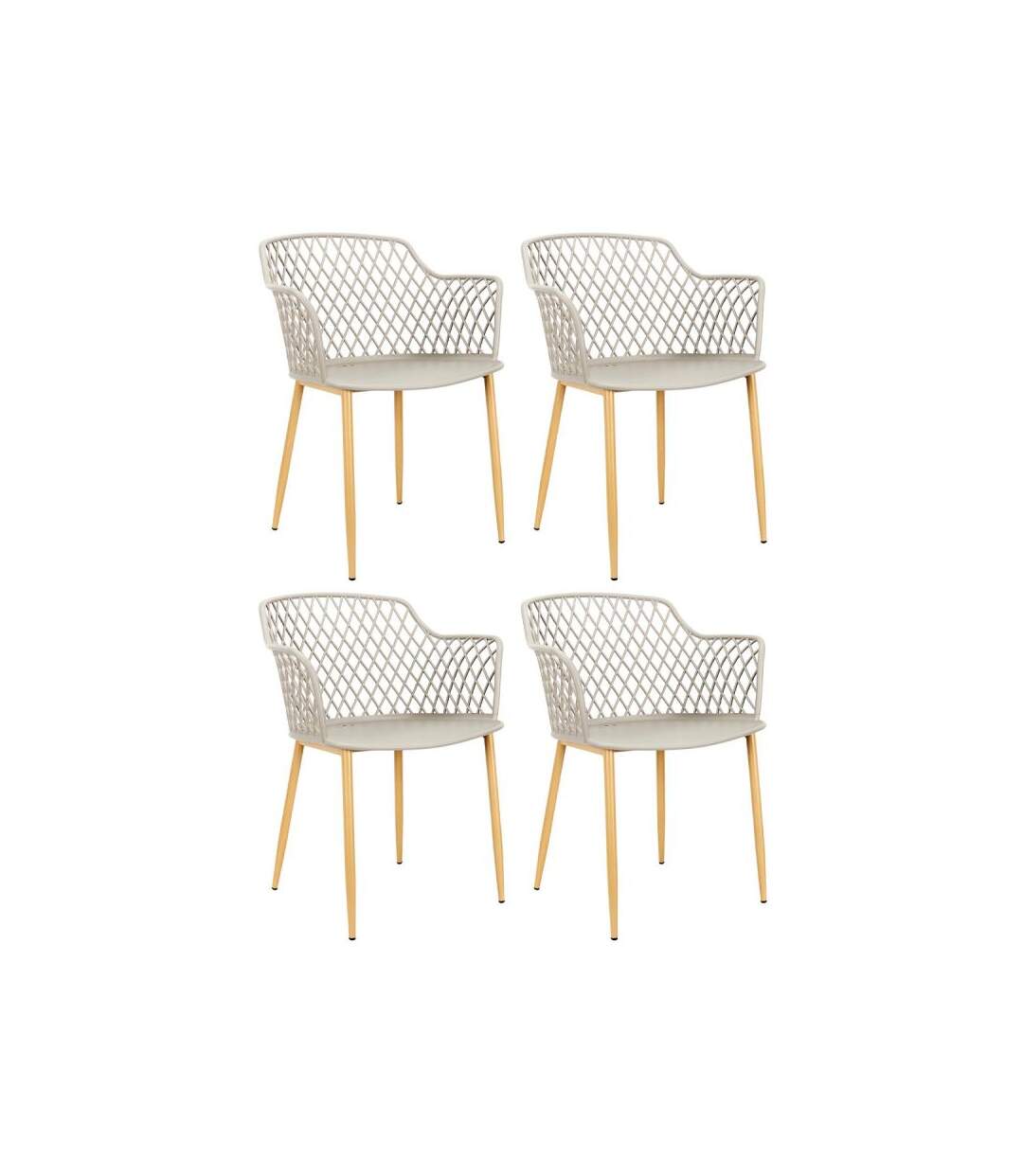 Paris Prix - Lot De 4 Fauteuils Design malaga 80cm Taupe