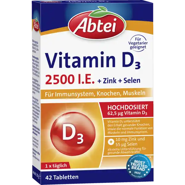 Vitamin D3 2500 I.E. + Zink + Selen