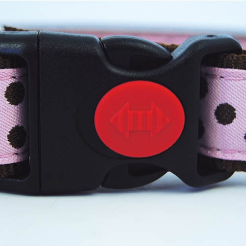 Colar de bolinhas rosa em nylon, tamanho M.