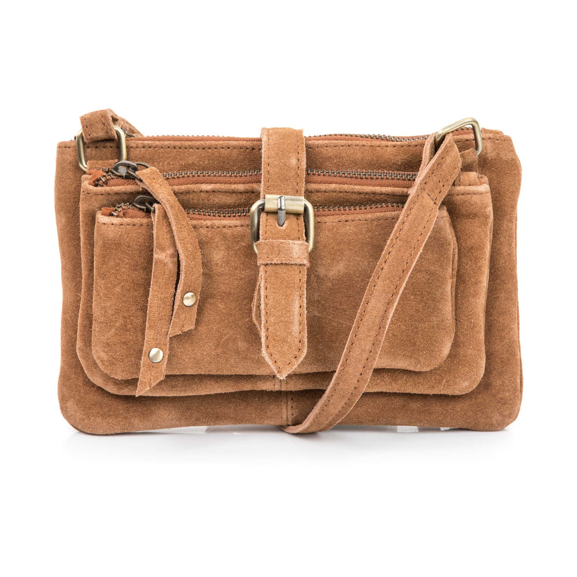 Sac bandoulière en cuir cognac